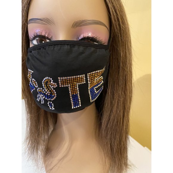 Sigma Gamma Rho SGRho VOTE Rhinestone Bling Face Mask - Picture 9 of 11